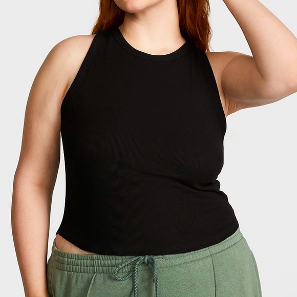 NWT 🖤 VS PINK High Neck Ribbed Tank - Picture 3 of 7